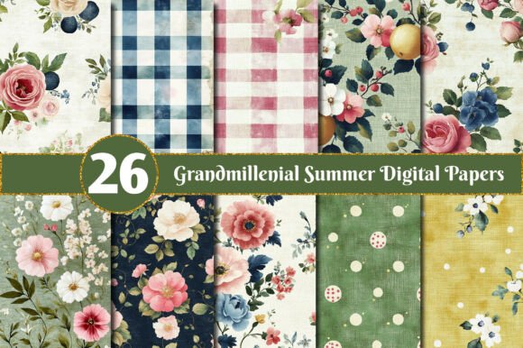 Download Grandmillenial Summer Digital Papers - Summer digital papers Collection