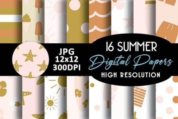 Download Boho Summer Digital Papers Patterns - Summer digital papers Collection