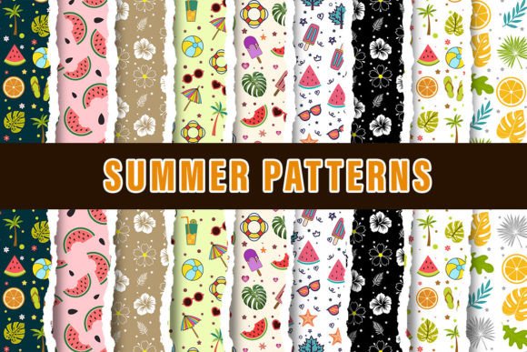 Download Summer Digital Papers Patterns - Summer digital papers Collection