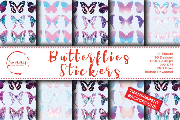 Download Pastel Unicorn Butterfly Sticker Sheets - Unicorn butterfly Collection