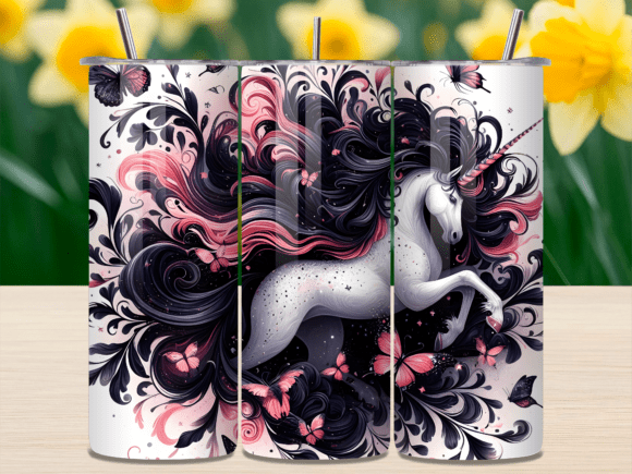 Download Floral Pink Unicorn Butterfly Tumbler - Unicorn butterfly Collection