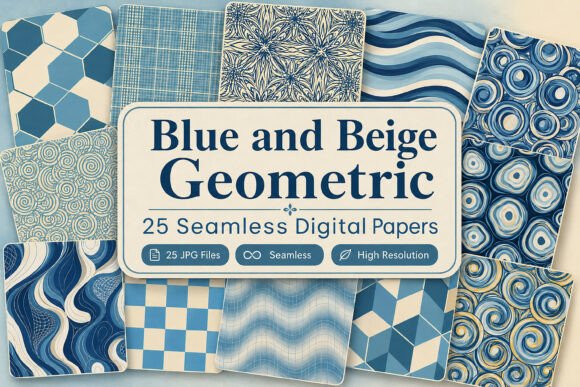 Download Blue and Beige Geometric Paper - Geometric paper Collection