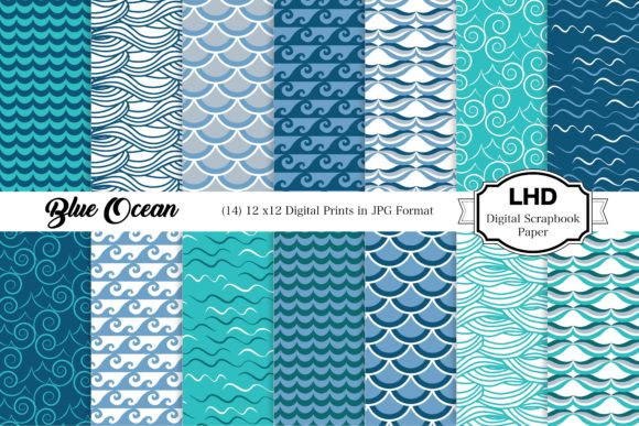 Download Blue Ocean Summer Digital Papers - Summer digital papers Collection
