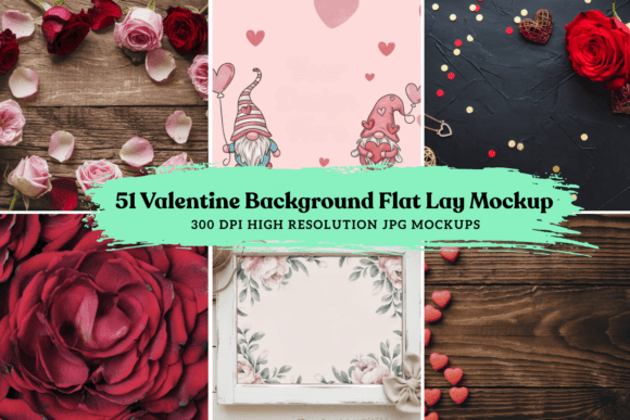 Download Valentine Background Flat Lay Mockups - Valentine background Collection