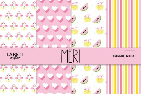 Download Flamingo Summer Digital Papers for Scrap - Summer digital papers Collection